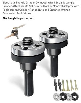 Electric Drill Angle Grinder Connecting Rod Set,Metal Adapter(2 Sets,10mm-13mm)