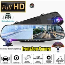 Rearview Mirror Car DVR Dual Dash 1080P HD Cam Camera Front Rear Video Recorder