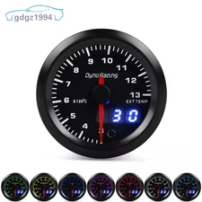 Universal 2'' 52mm Dual Display Exhaust Gas Temp Gauge 7 color Led EGT EXT Gauge