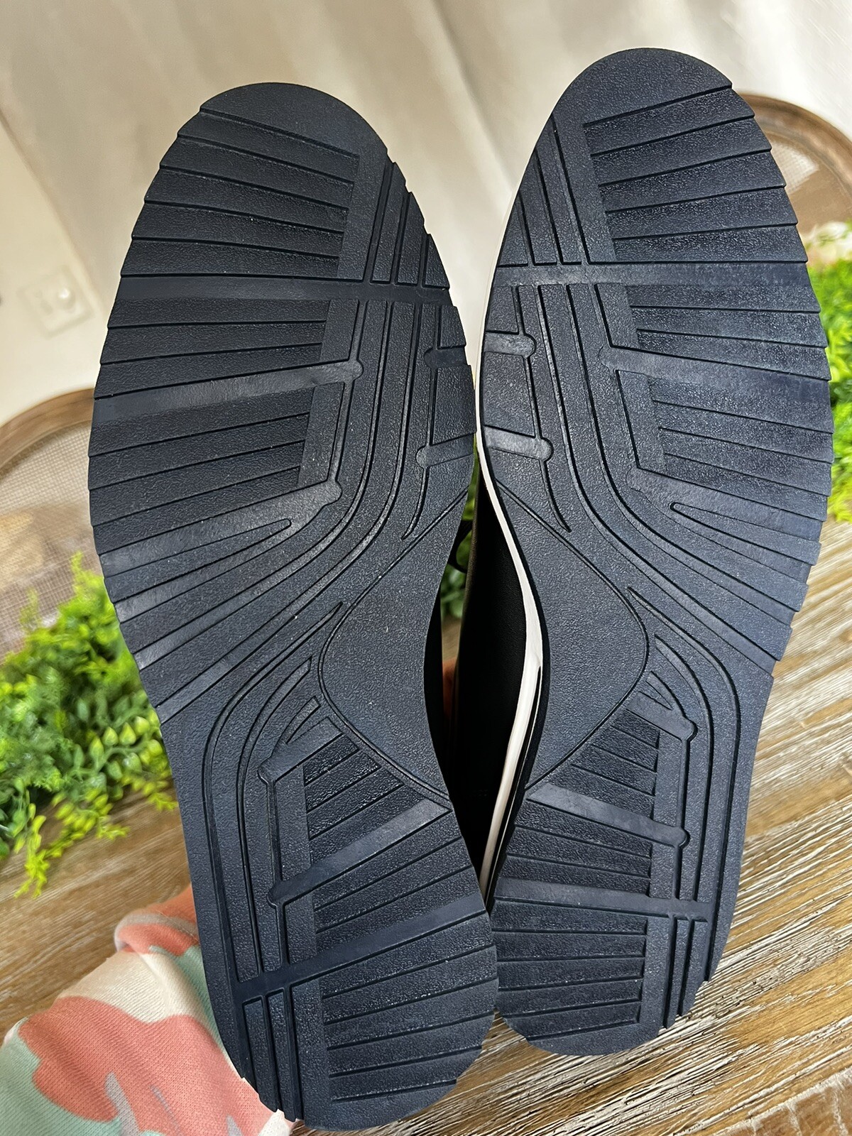 SAOLA Scarpe comode eleganti vintage Foundry Co. 8 5 pelle nera cuciture blu nuove*