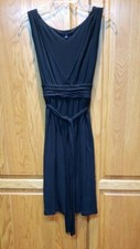 GAP Black V-Neck Sleeveless Tie Lyocell Dress Size M