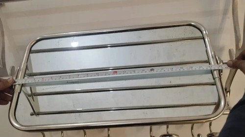 31" Nickel Finish Rack Wall Mount Bathroom Accessories Shelf Towel Rack Aluminiu - Picture 3 of 17
