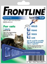 frontline spot on flea & tick treatment for cats 6 pipettes
