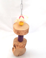 Parrot Toy Wood Macaw Amazon 17" Hanging Cage Large Birds Play Chew