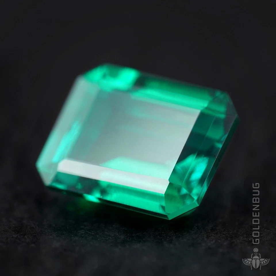 Emerald Genuine Octagon Clean Top Green Hydrothermal Gemstone Zambian Emerald EU - Image 2 of 4