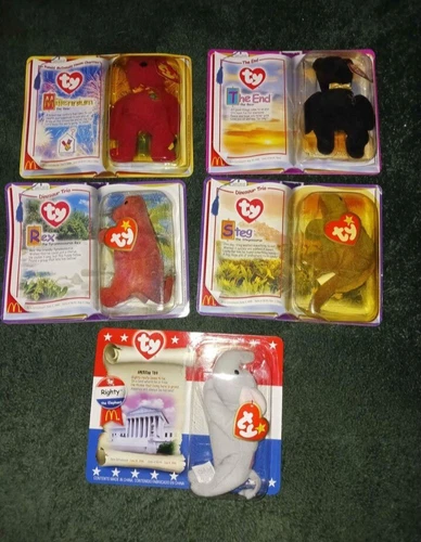 McDonalds Teenie Beanie Babies - Righty Elephant, End Bear, Millennium Bear, Etc