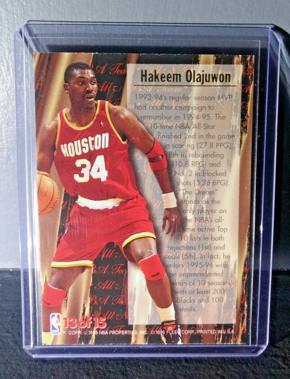 1995-96 Hakeem Olajuwon Fleer Ultra All-NBA Team #13 Basketball Card | eBay