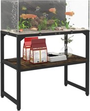 20 Gallon High Rimless Fish Tank Stand with Shelf for Storage, 2 Tiers Metal Aqu