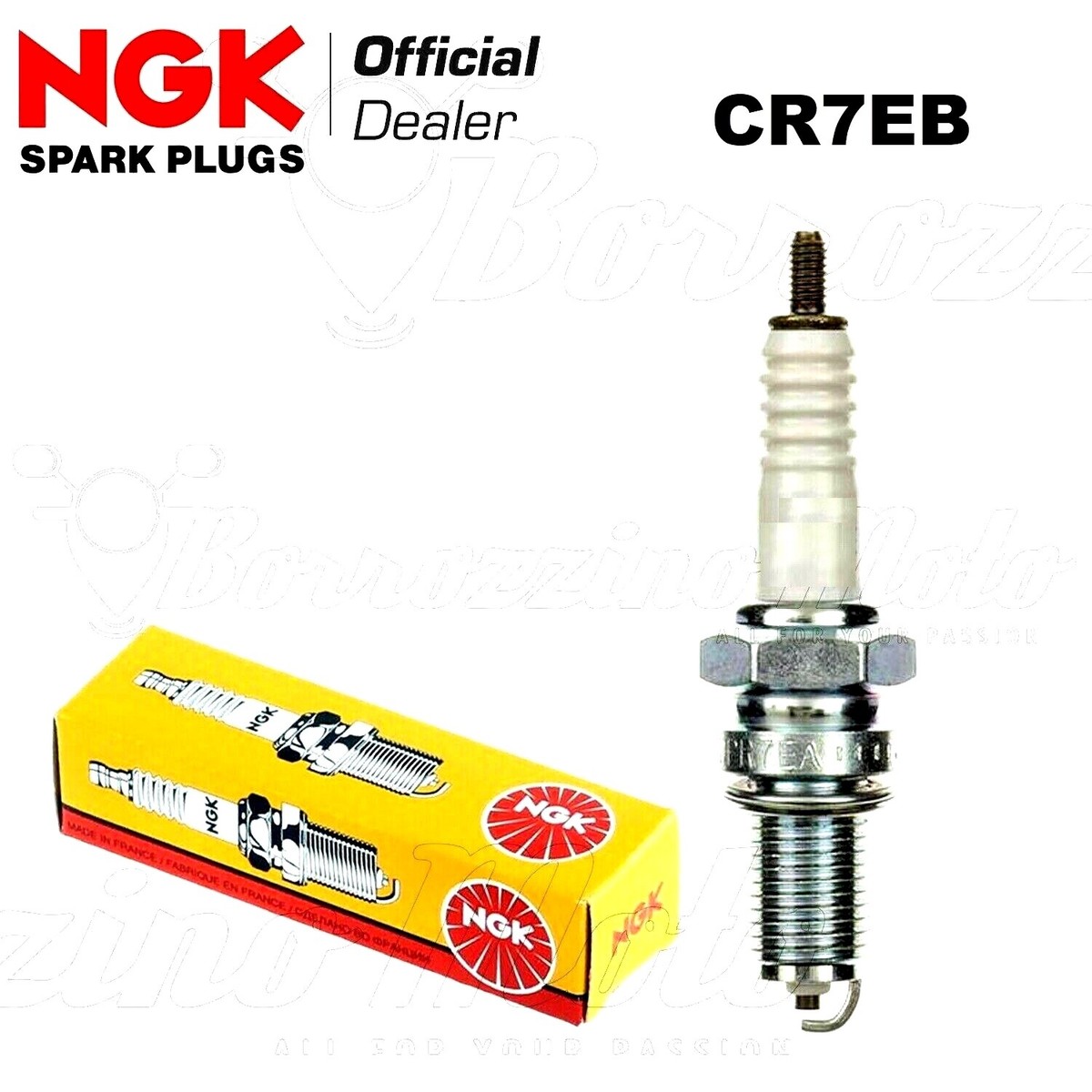 Candela Peugeot Candela Di Accensione NGK CR7EB Filettatura Lunga - Per Peugeot Jet Force C, Tech 50, Speedfight Candela Nickel 0.8mm - Foto 3