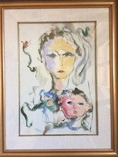 Ernesto Treccani, Opera Unica, Olio Su Tela, Con Autentica Su Foto, 48x33cm