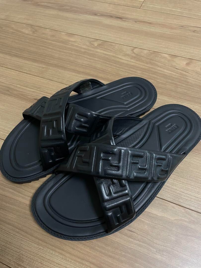 Authentic Fendi Zucca Cross Strap Sandals FENDI Embossed Zucca Pattern Cross Belt Sandals 27Cm | eBay main image 4