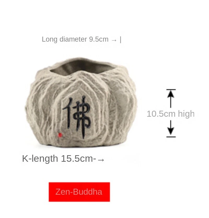 Maceta de cerámica pequeña de piedra de imitación de árbol facai chino de 1 pieza Foto 2 de 4