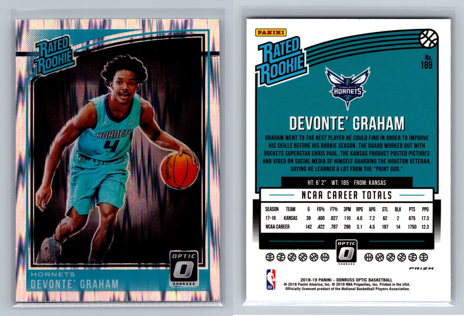 2018-19 Donruss Optic #189 Devonte' Graham Shock