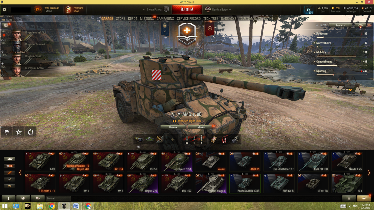 Compte World Of Tanks EU - 9 Tiers X, 4 Tiers IX, 25 Premiums Dont 10 VIII