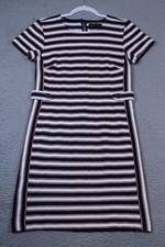 Banana Republic Dress Womens 6 Blue White Striped Nautical Sheath Short Sleeve