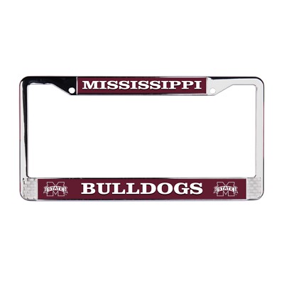 Mississippi State Bulldogs NCAA 3D Polyurethane Domed Chrome License Plate Frame