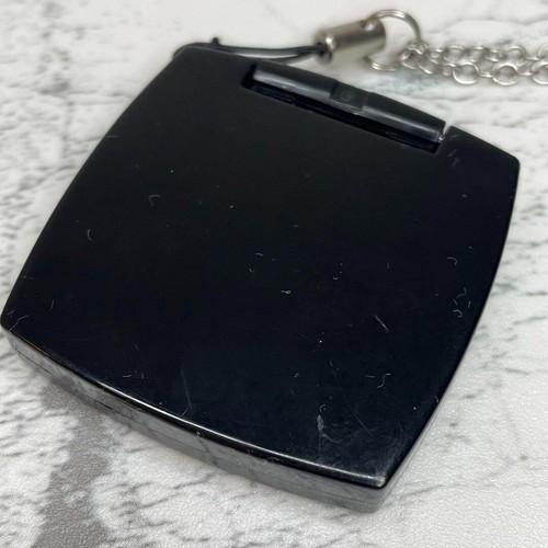 CHANEL Mini Compact Mirror Charm with Case Novelty Black Square USED/VERYGOOD - Picture 4 of 8