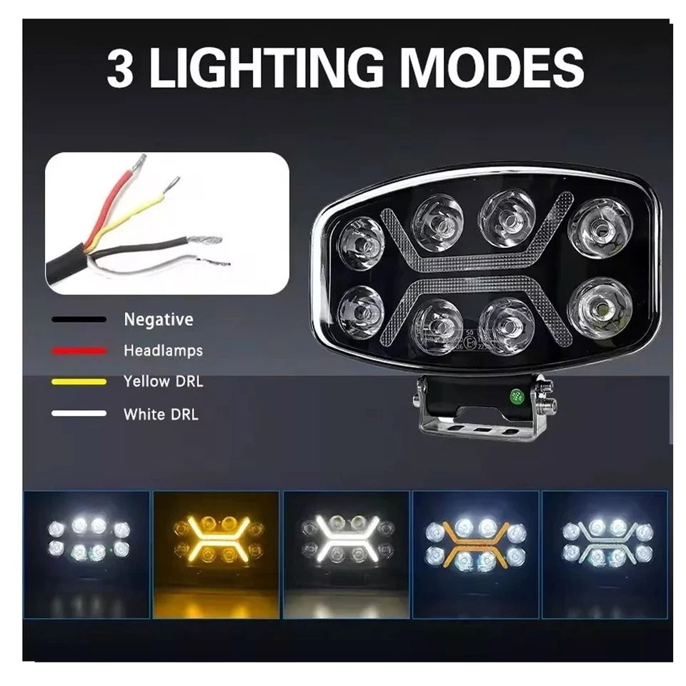 4x LED Phares Feux Longue Portée 12V 24V LED 100W Feu Route camion - Photo 4/4