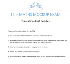 11+ ELEVEN PLUS Maths Exam Papers Ideal For Preparing Independent/Grammar School