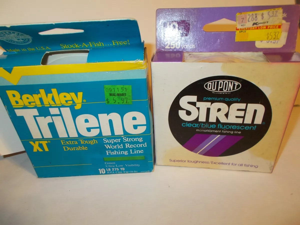 2 VINTAGE 10 lb. FISHING LINES BERKLEY TRILENE XT & DUPONT STREN