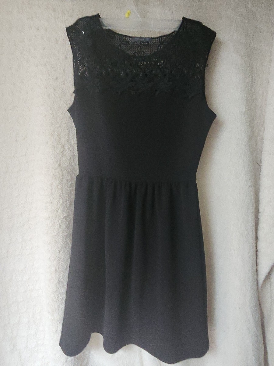 SOPRANO size S Soft Poly Spandex Black Knee Length Junior Dress