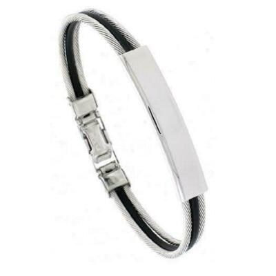 Bracciale Motociclista La Preghiera Del Signore – Acciaio Inox E Gomma Blu - 2