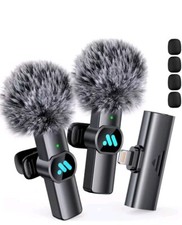 Leettus 2pcs Lavalier Wireless Microphone for iPhone iPad Wireless Microphone...