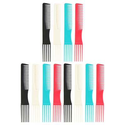 12PCS Wide Tooth Combs Curly Hair Comb Pick Hair Back Comb Fine Teeth Comb