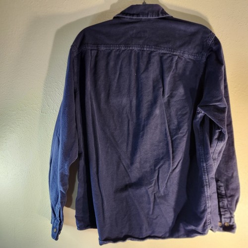 Eddie Bauer Men's Shirt L Tall Blue Cotton Flannel Long Sleeve Button - Picture 2 of 5