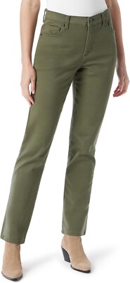 NWT Gloria Vanderbilt Women's High Rise Tapered Jeans Green Size 12 $60 8C98