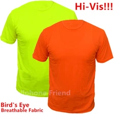High Visibility T-Shirts Hi Vis T Shirt Tee None Ansi Safety Neon Yellow Orange