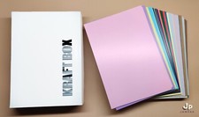 A5 Kraft Gift Box Mixed Selection of Premium Coloured Paper + Card. 200 Sheets.