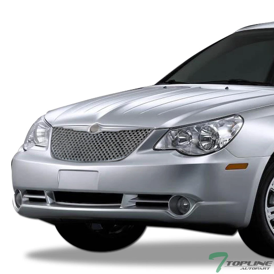 Topline For 2007-2010 Chrysler Sebring Mesh Front Hood Bumper Grille - Chrome Foto 2 de 4