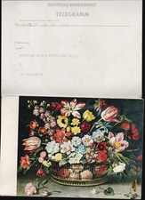Schmuckblatt f&uuml;r Telegramm Deutsche Bundespost mit Text nach Bonn Beuel, 1974