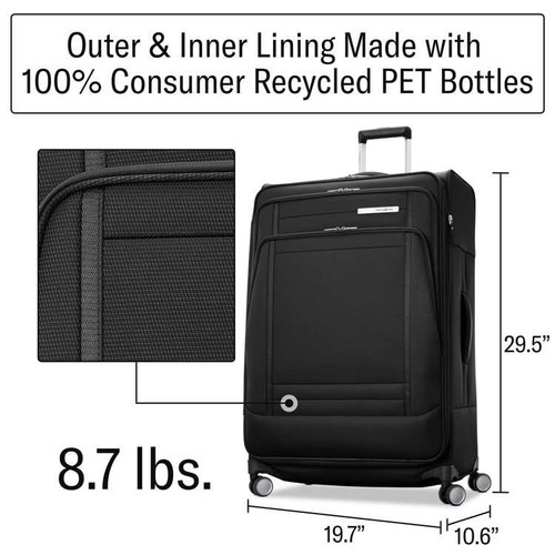 Samsonite Pro 21" Carry-On – USB Pocket, Spinner, Softside, RFID, Black - Picture 3 of 12