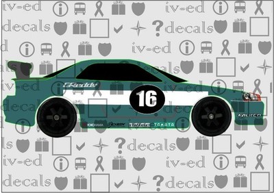 Skyline R34 #125 1/64  WHITE TONER Waterslide Decal for Hot