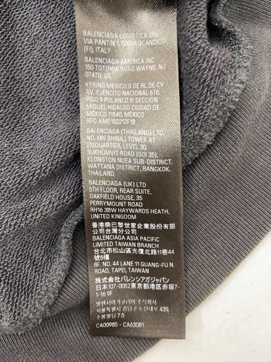 BALENCIAGA Felpa con cappuccio zip 23aw stampa artistica offshore S cotone GRIGIO 770939 TPVM9 usata