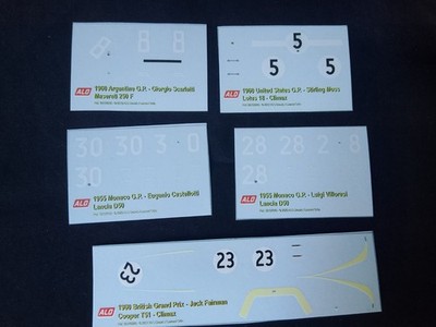 20 DECALS 1:43 F1 CARS 1950-1962 WITH DEFECTS (READ DESCRIPTION)