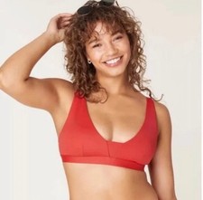New Andie The Tahiti Bikini Swimsuit Swim Top in Chili Pepper Orange Red Medium