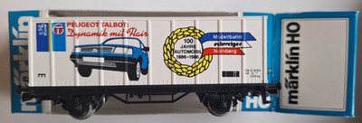 Märklin H0 Containerwaggon ''Peugeot -100 Jahre Automobil'' mit OVP