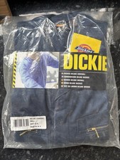 New Dickies Deluxe Coveralls Navy Blue Size Small 36-38 Teflon Coating Workwear