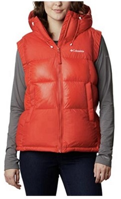 Columbia Women s Pike Lake II Insulated Vest Omni Heat Hooded Red XL NWT
