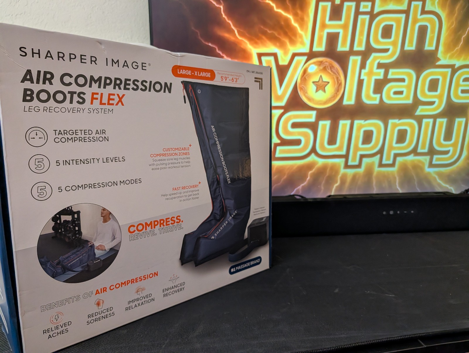 Sharper Image Air Compression Boots Flex Leg Recovery System