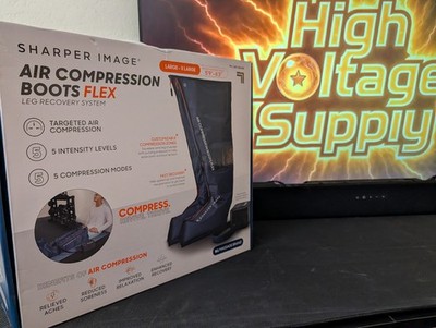 Sharper Image Air Compression Boots Flex Leg Recovery System Large/X-Large Blue