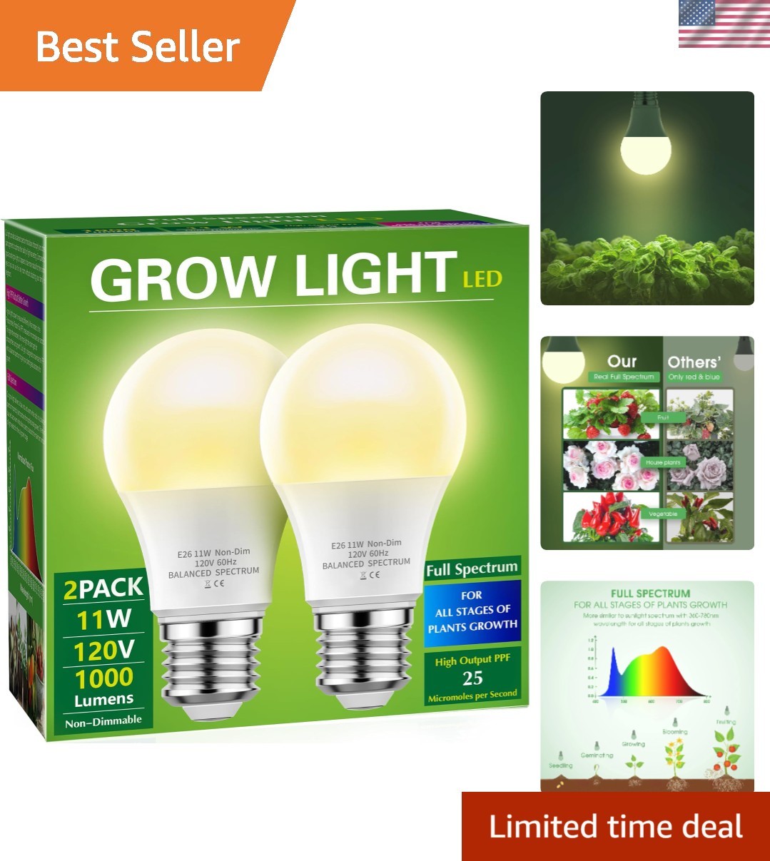 Bulbs Warm White A19 E26 - 2 Pack