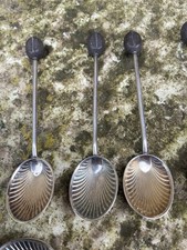 William Suckling Silver Coffee Bean Spoons x 11. 1933 Birmingham Hallmarks