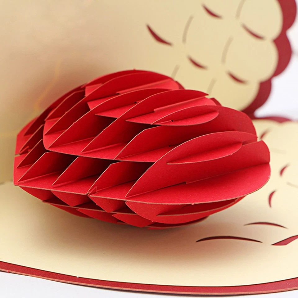 Amour 3D Cartes-cadeaux de voeux Amoureux de la mémoire Mémoire de la - Photo 1/4