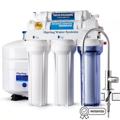 RCC2 200 GPD 5-Stage under Sink Reverse Osmosis Water Filter System, Patented Ea