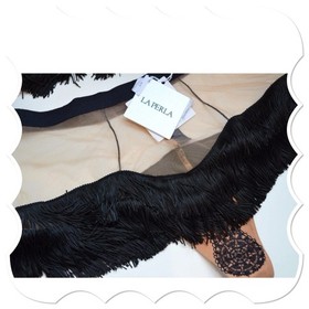 La Perla Fiebre De Amor Fringe Black/Nude SET $2000 RARE  Mesh Appliqu&eacute; Lace
