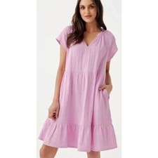 PACT 100 Organic Cotton Coastal Double Gauze Throw-and-Go Dress Size M
